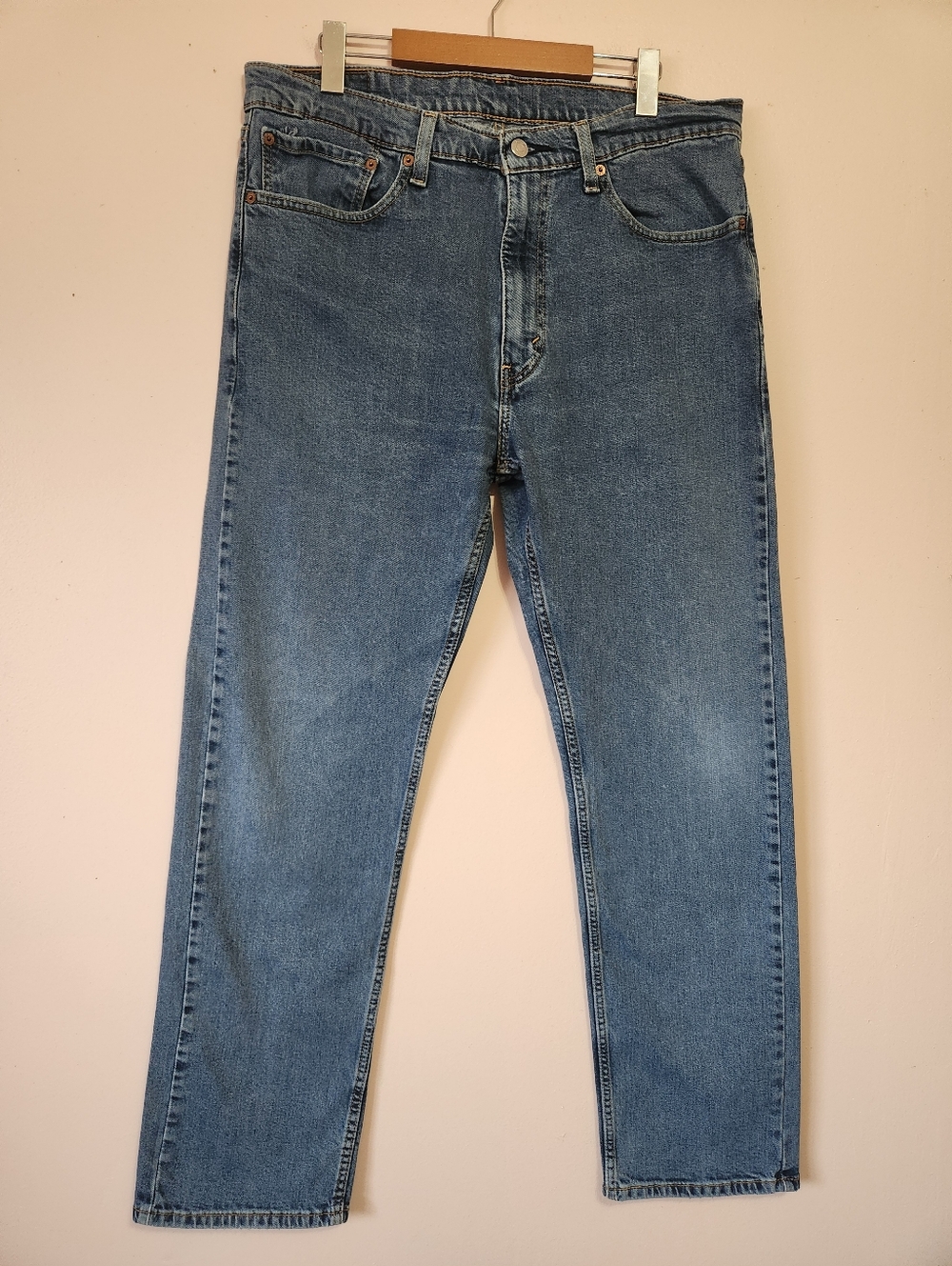 Levi's 505 Regular Fit Straight Leg Jeans Med Wash Blue W36 L32 Classic Everyday